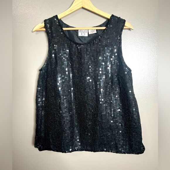 Vintage Cervelle sequins beaded top size medium swifties reputation style party - Picture 2 of 6